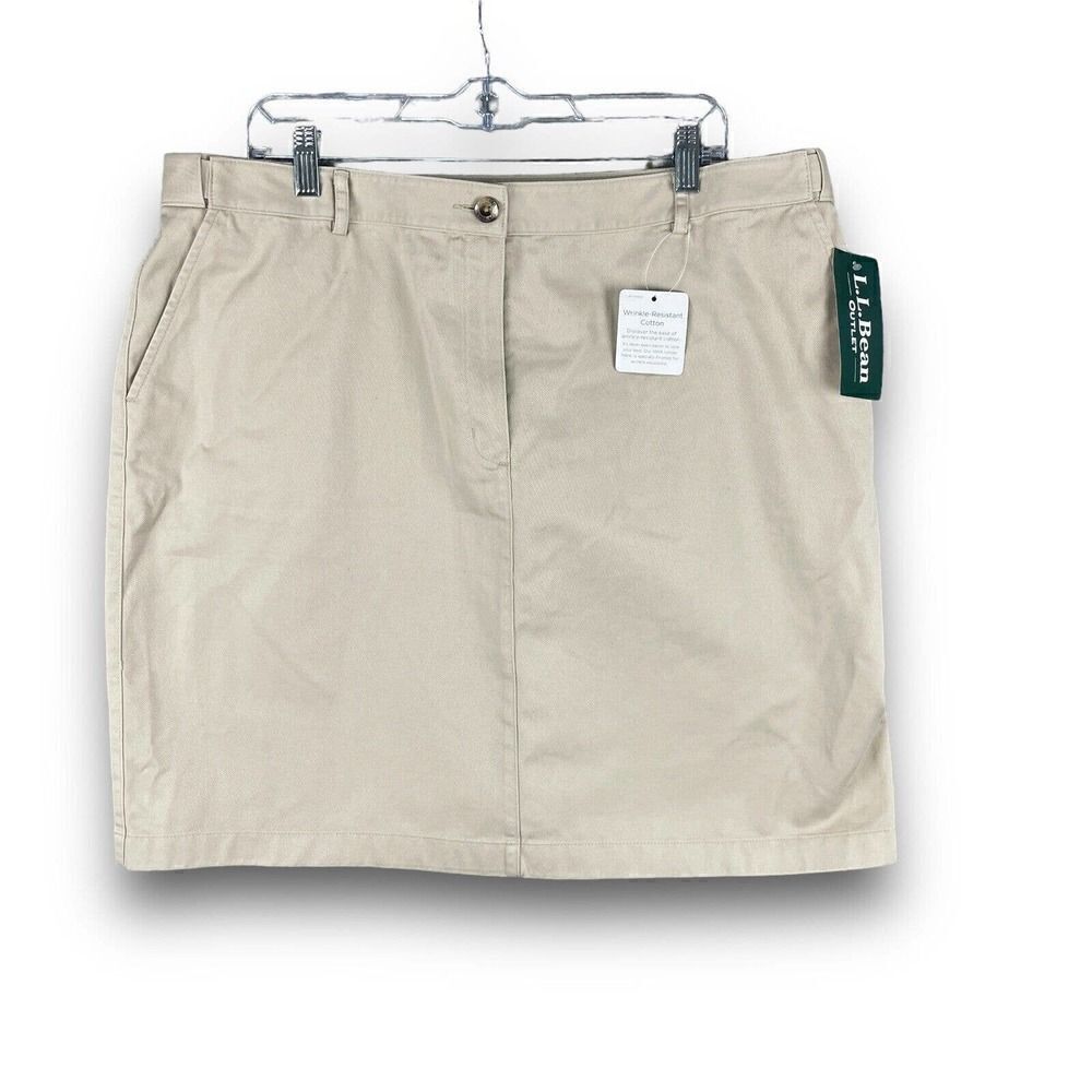 NEW L.L.Bean Classic Fit Khaki Women's Skirt Size 20 PETITE